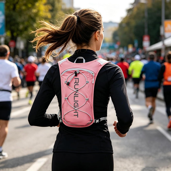 Runlight Laufweste für Damen und Herren,Verstellbare Brustgurte, Trinkweste Laufen mit 1500ml Wasser