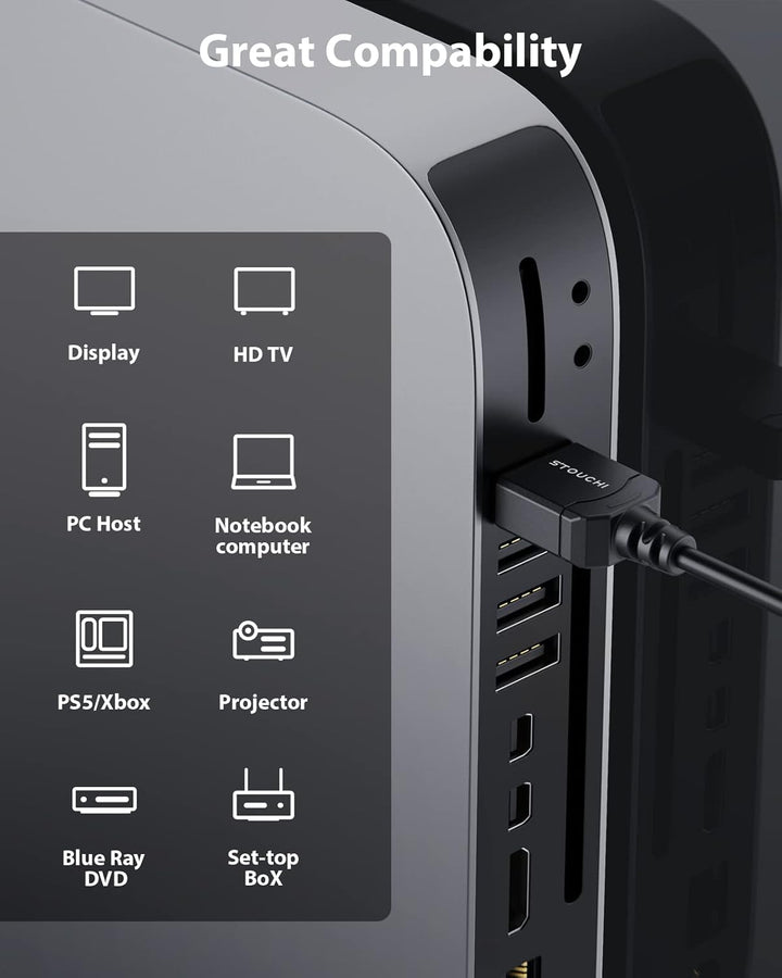 Stouchi Ultradünnes 0,3M HDMI Kabel 8K, Hyper Slim Kabel,Extrem Flexibles HDMI Kabel,Unterstützt 10K