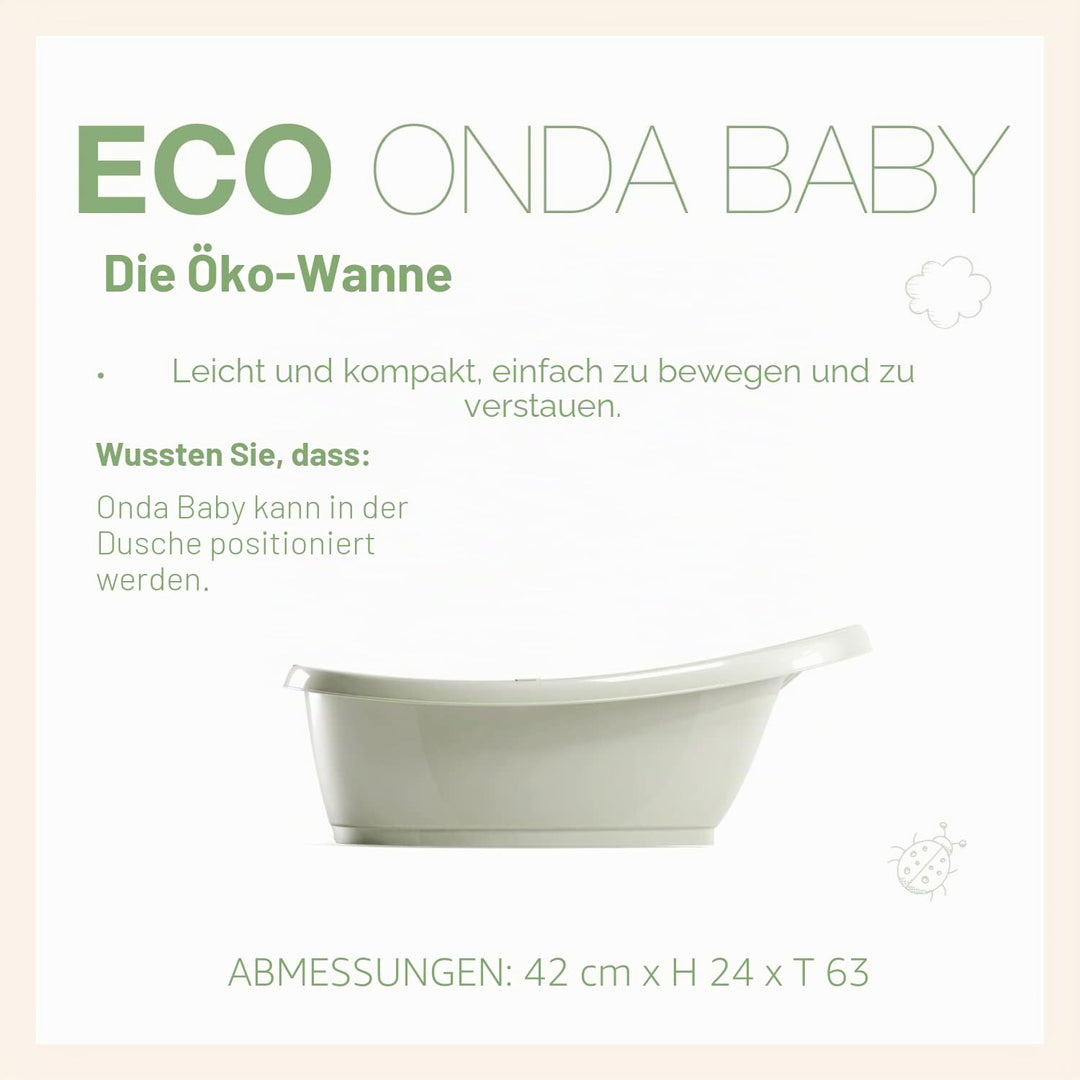 OKBABY Eco Onda Babywanne aus recyceltem Kunststoff – ergonomisches Design mit rutschfestem Sitz für