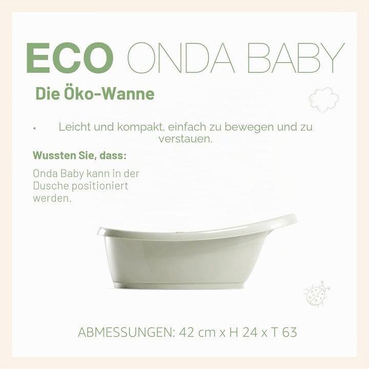 OKBABY Eco Onda Babywanne aus recyceltem Kunststoff – ergonomisches Design mit rutschfestem Sitz für
