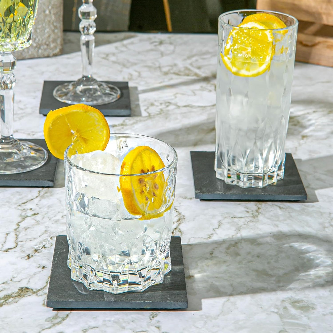 RCR Crystal Marilyn Whiskey Gläses Set - Moderne Schnittglas -Cocktail -Trinkgläser - 337ml - 6pc