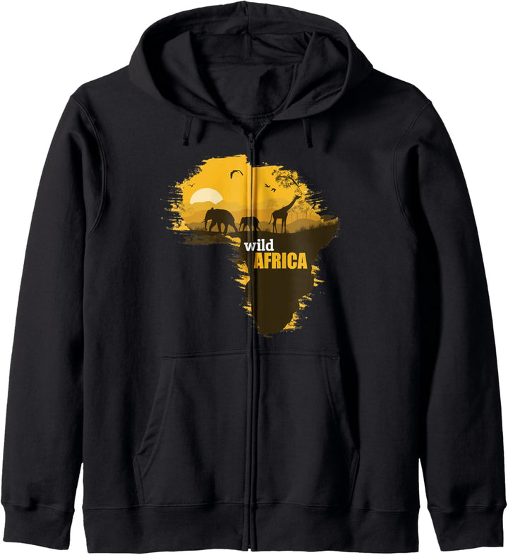 Afrika Karte South Tiere Big Five Safari Kapuzenjacke