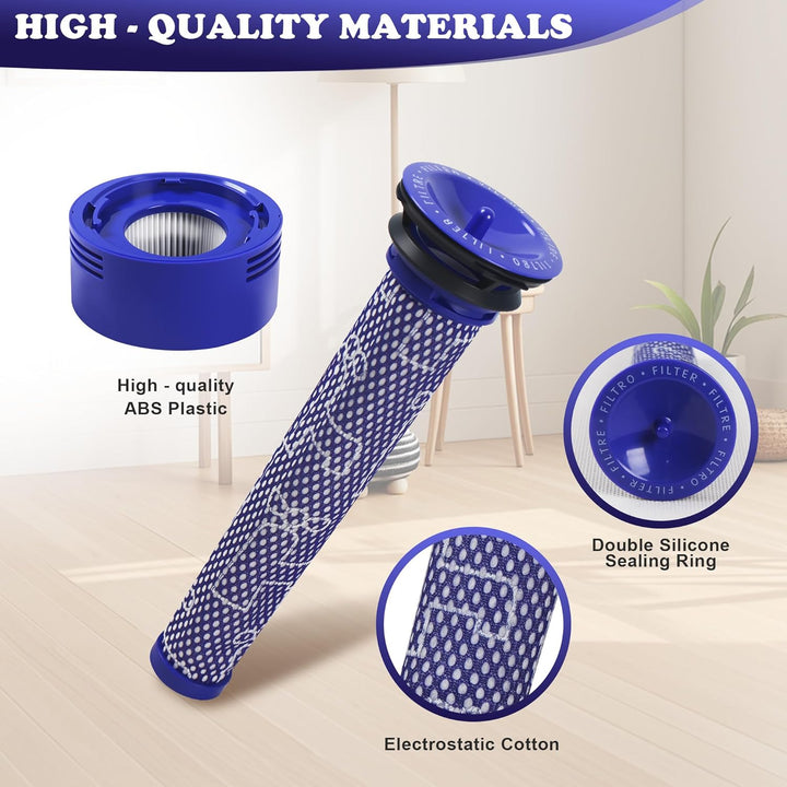 10 Stück für Dyson V8 V7 Filter,V8 V7 Ersatzteile Filter Zubehör set für Dyson,5x Vorfilter + 5x HEP