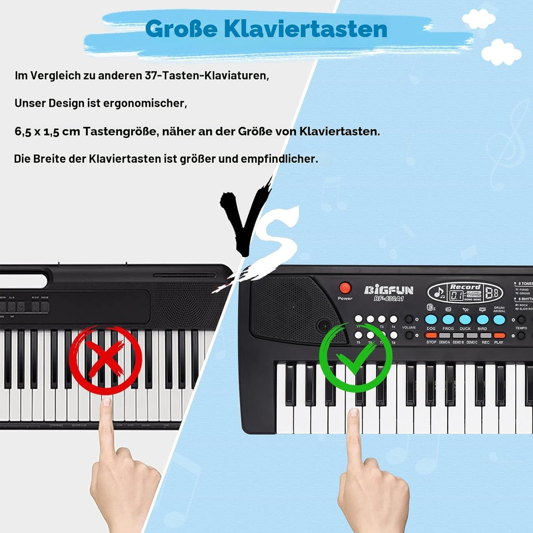 37 Tasten Kinder Klavier mit Mikrofon,Klavier Keyboard Kinder,Einführendes Musiktraining,Elektronisc