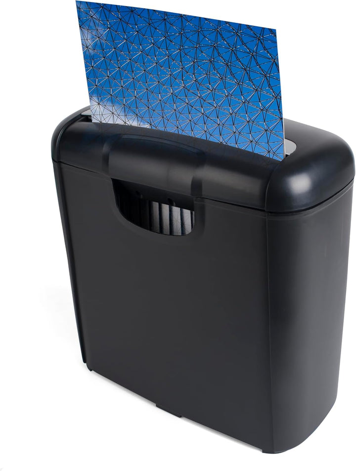 Pavo - Premium Aktenvernichter bis zu 6 Blatt, Streifenschnitt, Kreditkartenvernichter mit Papierkor