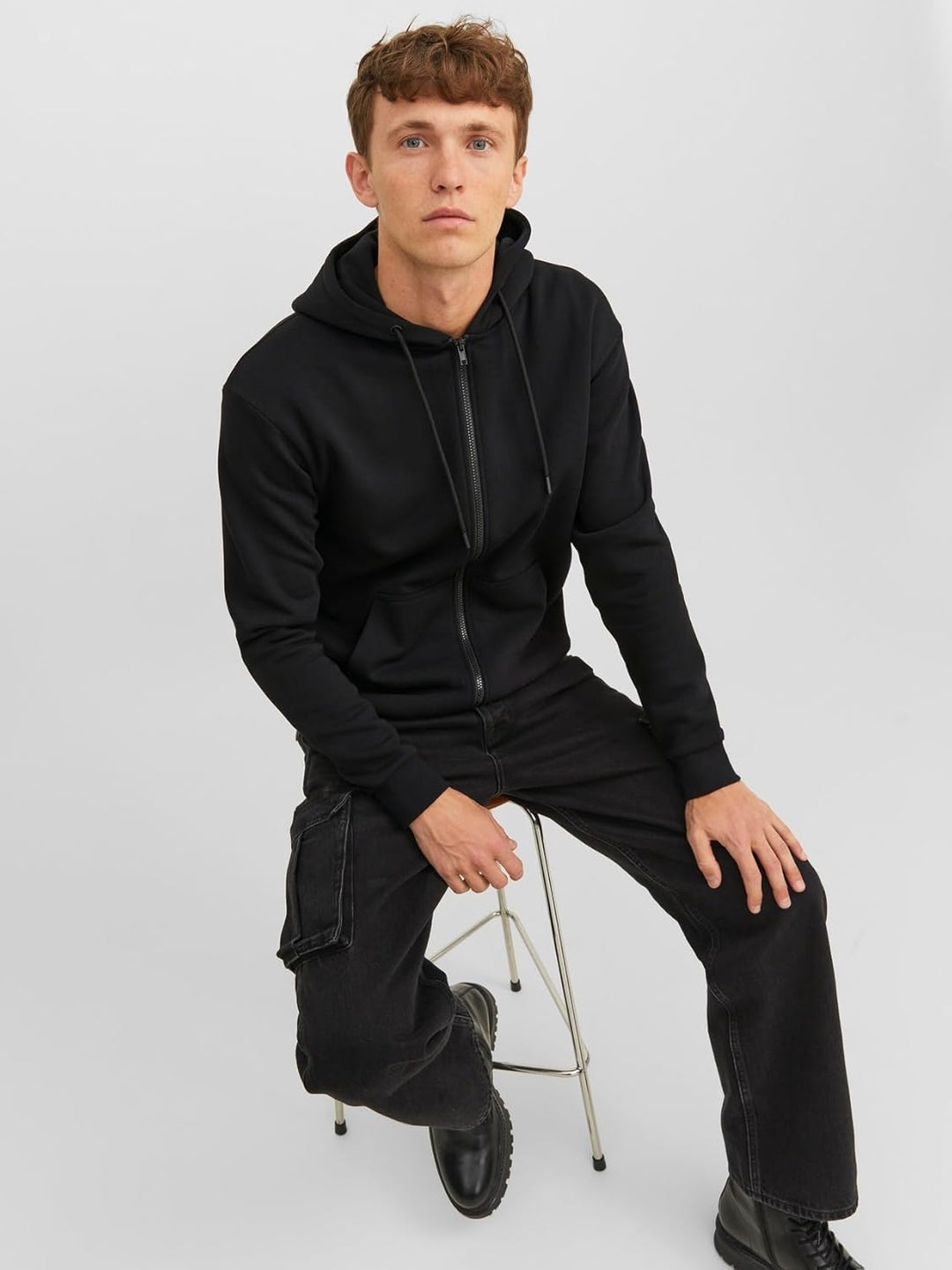 JACK &amp; JONES Herren Jjebradley Sweat Zip Hood Noos Sweatshirtjacke L Turbulence, Smart casual L Turb