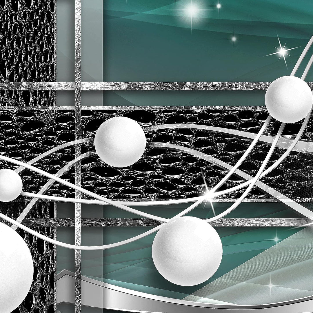 Runa Art Wandbilder Abstrakt Kugel 5 Teilig Bild auf Vlies Leinwand Deko Wohnzimmer Schlafzimmer 3D