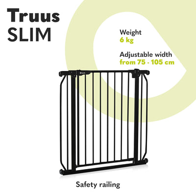 LIONELO Truus Slim Sicherheitstor, Verstellbare Breite von 75 bis 105 cm mit Press-Fit, Höhe 77 cm Ö