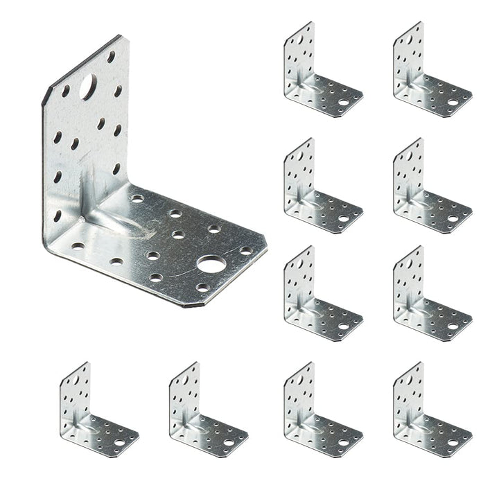 VHG Schwerlast Winkelverbinder mit Sicke 10er Set (70 x 70 x 55 x 1.5) - 90 Grad L Klammern Eckwinke