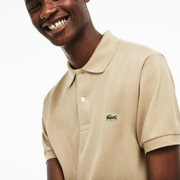 Lacoste Herren Polo-Shirt Kurzarm YH4801, Männer Polo-Hemd,3 Knopf,Regular Fit Poloshirt XS Beige (V