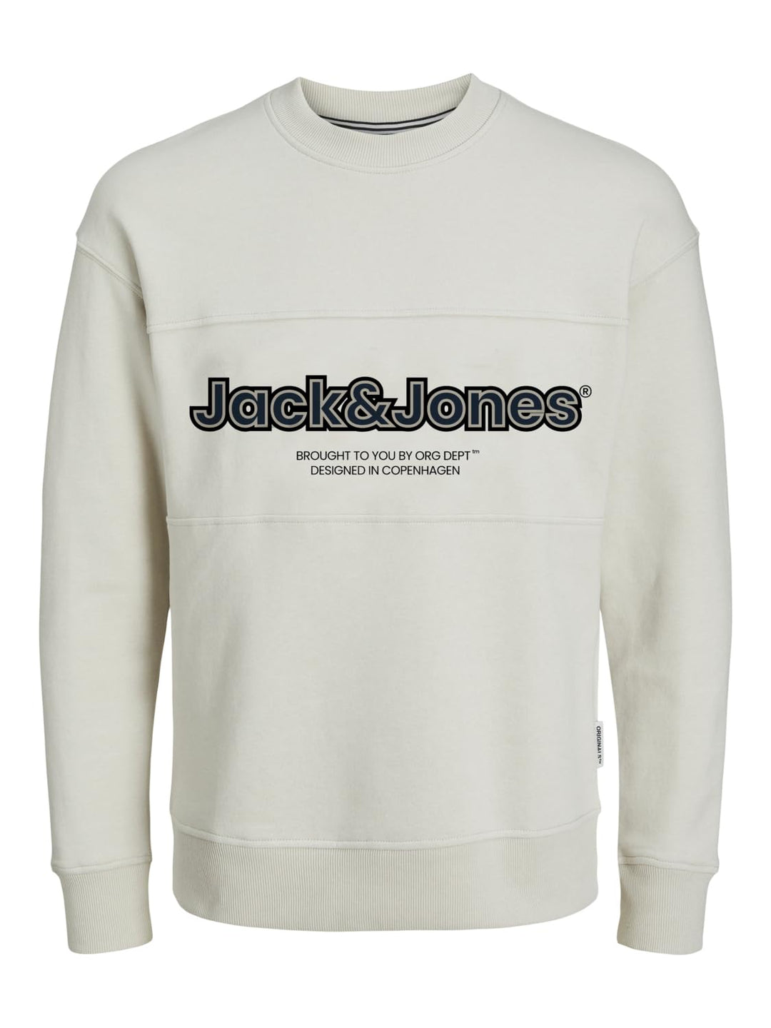 JACK & JONES Jungen Jorlakewood Sweat Crew Neck Bf Jnr Sweatshirt 140 Moonbeam/Detail:jj Print / Loo
