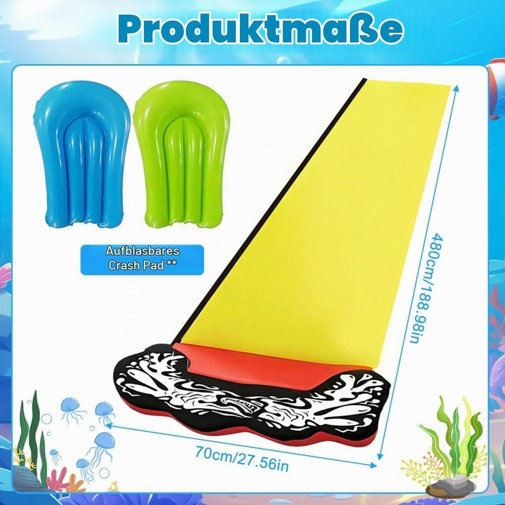 15.75ft/480cm Wasserrutsche Garten für Kinder, mit 2 Bodyboards, Wasserrutsche mit Sprinkler Sommer