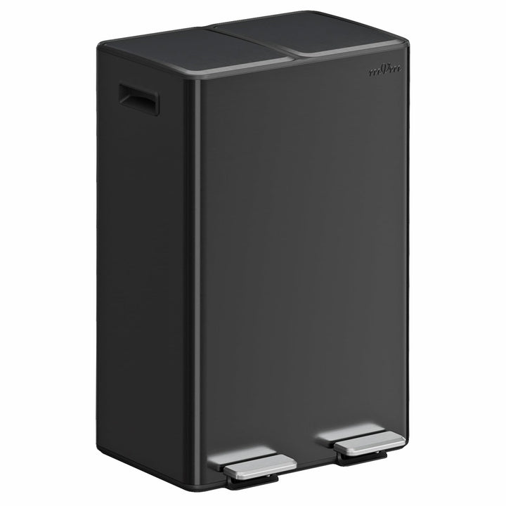 mVm Mülleimer Küche,60 Liter Treteimer,2 x 30 Liter Treteimer, 2 Fächer, Mülltrennsystem, Abfalleime