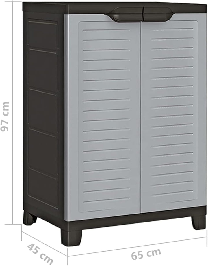 Tidyard Gartenschrank mit 2 Türen und 3 Fachböden Geräteschuppen Kunststoffschrank Spindschrank Schr