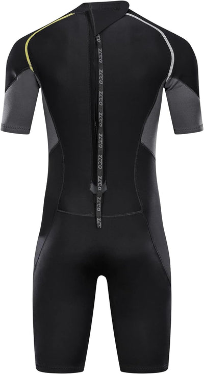 ZCCO Herren Shorty Neoprenanzüge 1,5 mm Premium Neopren-Reissverschluss Kurzarm zum Tauchen, Speerfi