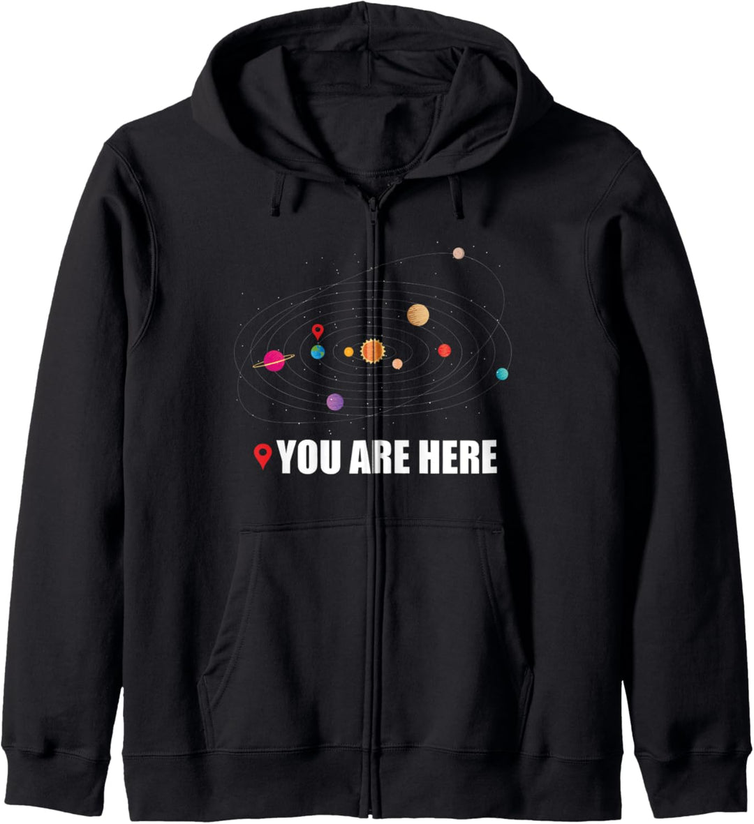 YOU ARE HERE Map Marker Planet Earth in Solar System Meme Kapuzenjacke
