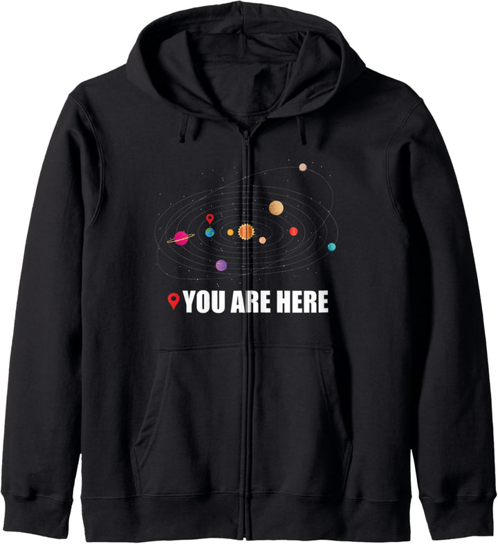 YOU ARE HERE Map Marker Planet Earth in Solar System Meme Kapuzenjacke