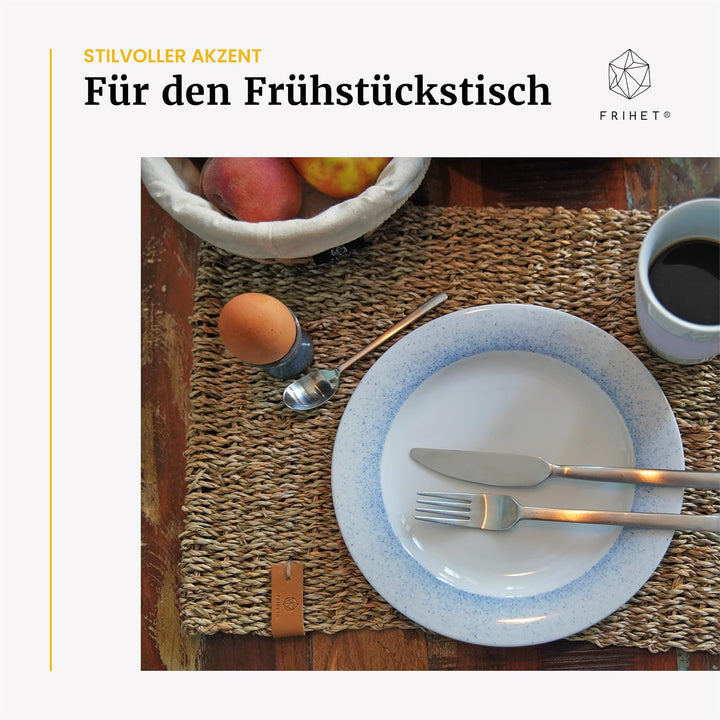 FRIHET Tischset eckig - Seegras geflochten (4er Set) Platzset 40x30cm, Natur Tischdeko, Tischsets Pl