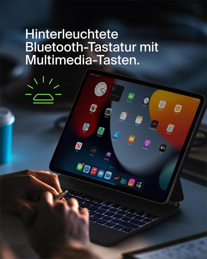 Belkin Pro Bluetooth-Tastatur mit Hülle und magnetischem Ständer, iPad Tastatur, Multi-Gesture-Steue