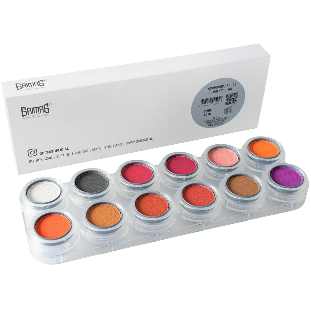 Grimas Eyeshadow/Rouge, 12-Colour-Palette, Rb, RB