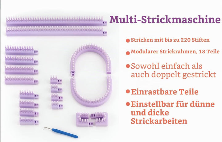 Authentisches Strickbrett, verstellbar, mehrfach gestrickt, zum Einrasten, klein und gross 1, 1