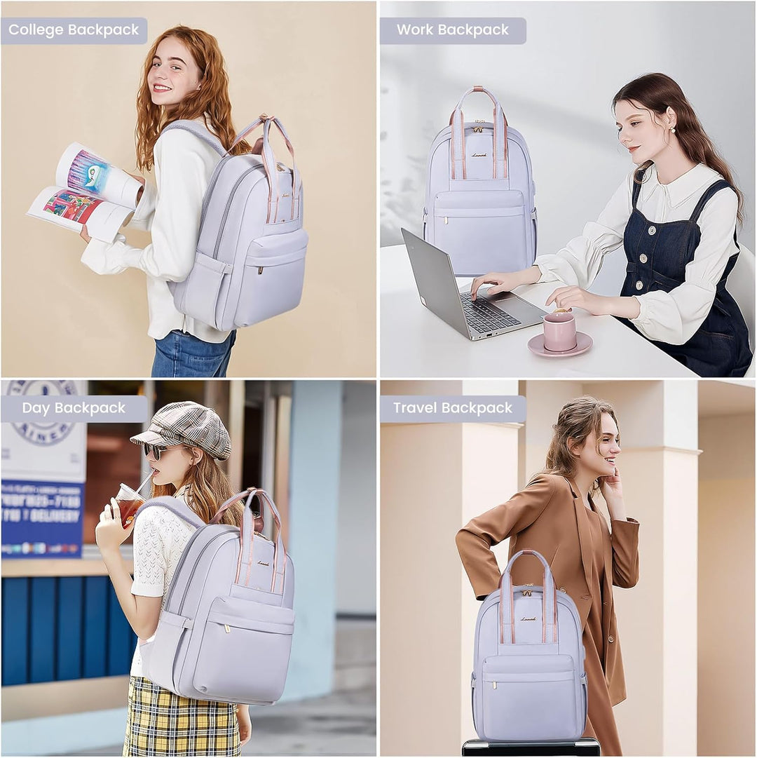 LOVEVOOK Rucksack Damen, 15,6 Zoll Laptoptasche Wasserdicht Schulrucksack Mädchen Teenager Daypacks