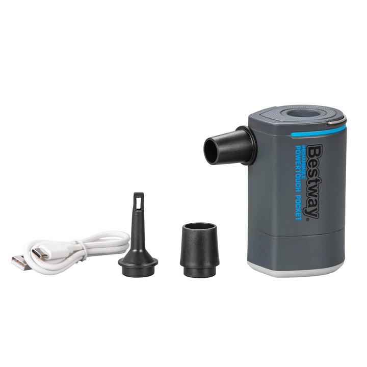 Bestway PowerTouch Pocket Akkubetriebene Luftpumpe 200 l/min – Elektrische Pumpe USB C, für Luftmatr
