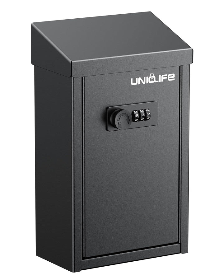 Uniclife Schlüsselbox für aussen, Spendenbox aus Metall, Sammelbox mit Zahlenschloss, sichere Vorsch