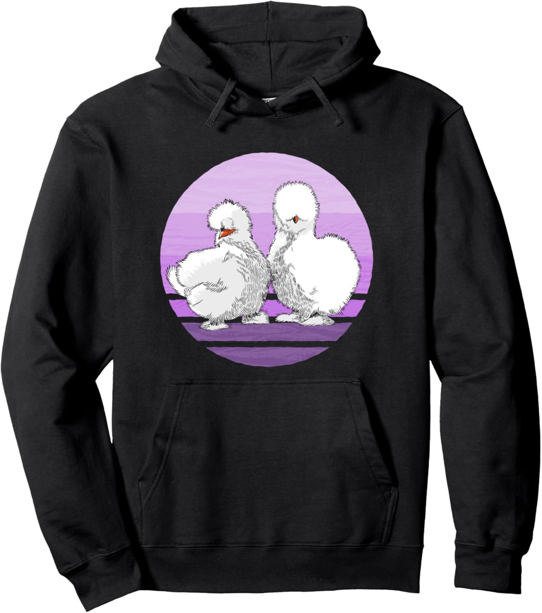 Vintage Seidenhühner Motiv Seidenhuhn Silkie Chicken Hühner Pullover Hoodie
