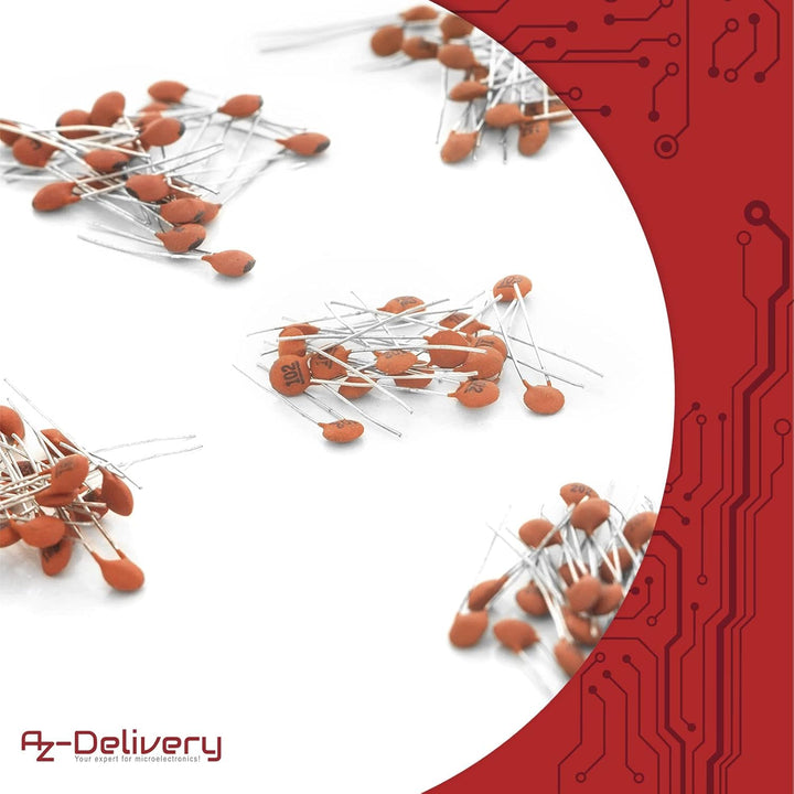 AZDelivery 3 x Kondensator Sortiment Keramik Kondensatoren 1000 Teile, 50 Sorten je 20 Stück kompati