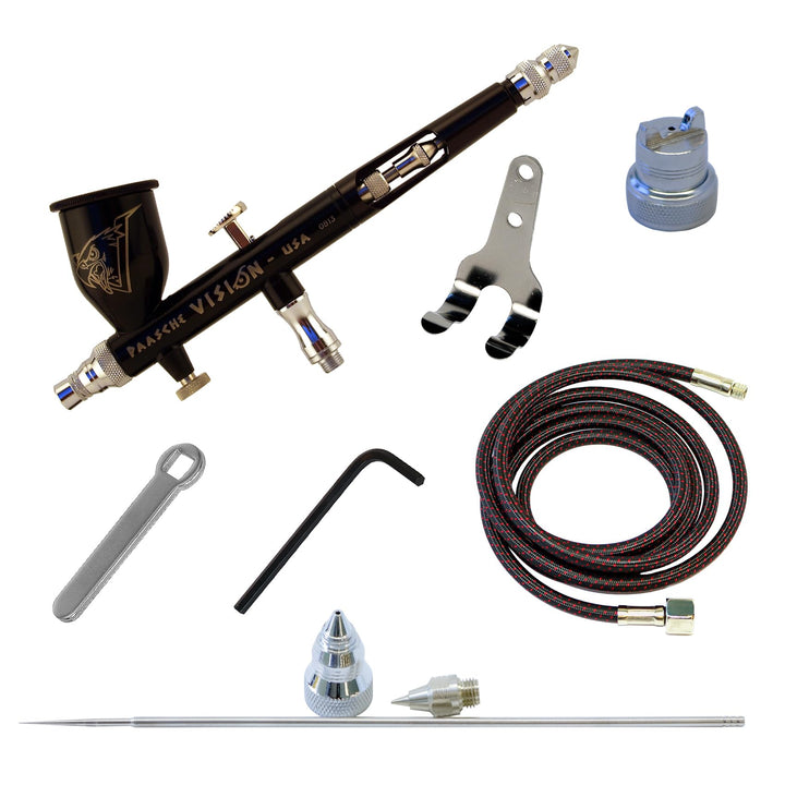 Paasche Airbrush Vision Gravity Feed Double Action Airbrush-Set, Nicht zutreffend, Schwarz, 24.13 x