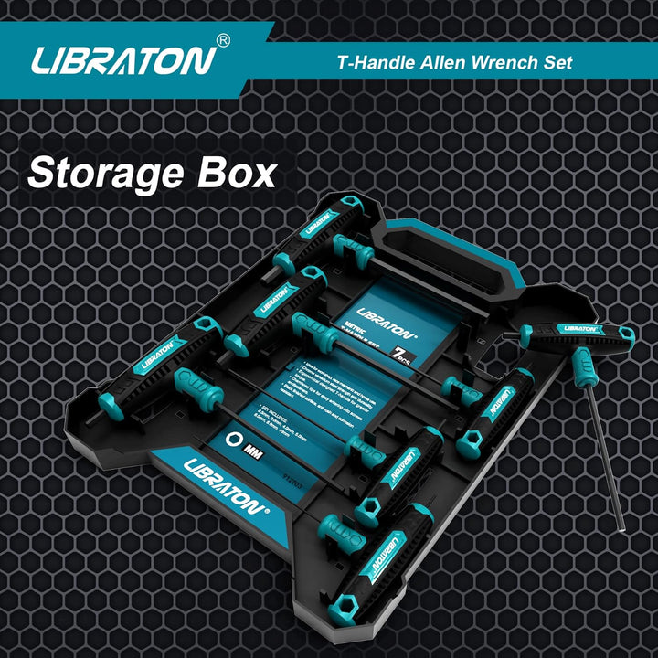 LIBRATON T-Griff schlüssel-Satz, Metrisch T Griff Schraubendreher Set 7tlg, 2.5-10mm,Innensechskant