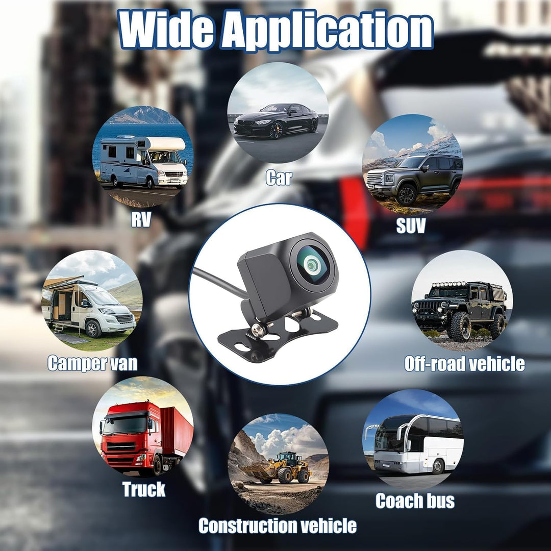 AHD 1080P Auto Rückfahrkamera 170° Weitwinkel, IP68 wasserdichte Rückfahrkamera mit Nachtsicht, Univ