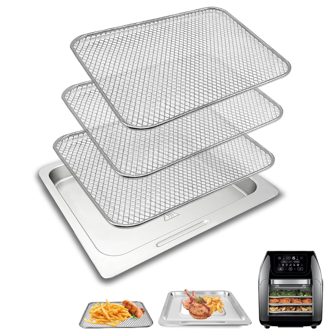 4 Stück Set Air Fryer Drip Pan mit Korb für Multifunktionale Digital 10 QT 10L XL Air Fryer 17 Touch