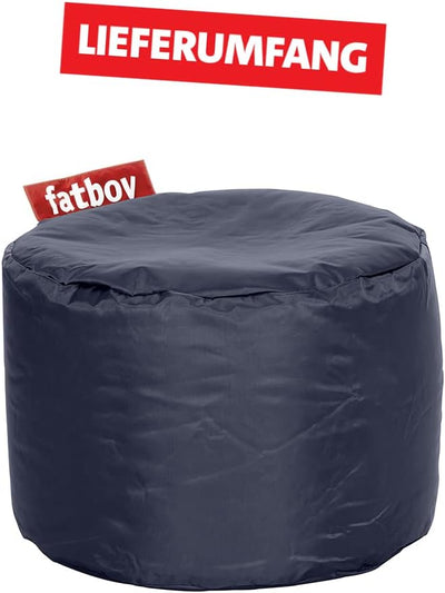 Fatboy® Point Hocker Nylon Blau | Runder Sitzhocker | Trendiger Poef/Fussbank/Beistelltisch | 35 x ø