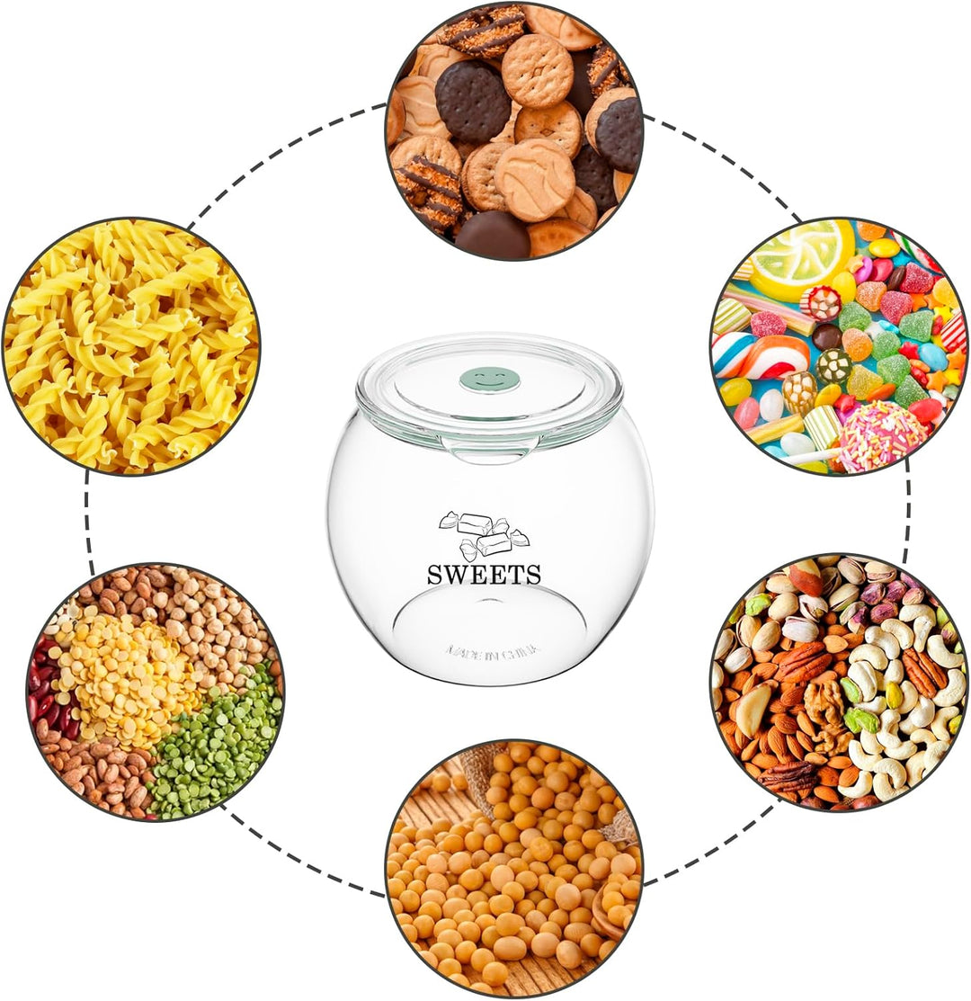 Keksdose mit Deckel aus Kunststoff – Luftdichter Keksbehälter 2,2L für Kekse, Snacks, Bonbons & Troc