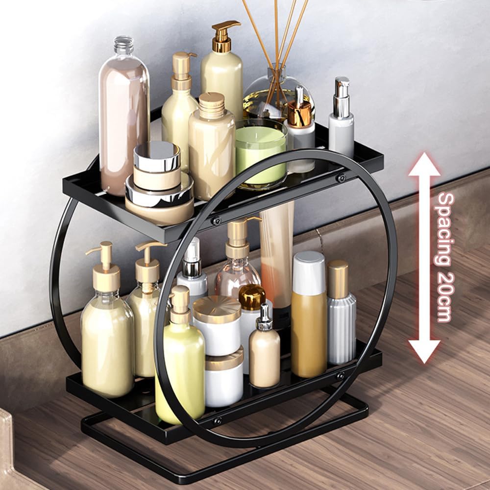 Make-up-Organizer für Schminktisch, 2-stöckig, Badezimmer-Arbeitsplatten-Organizer, Hautpflege, Kosm