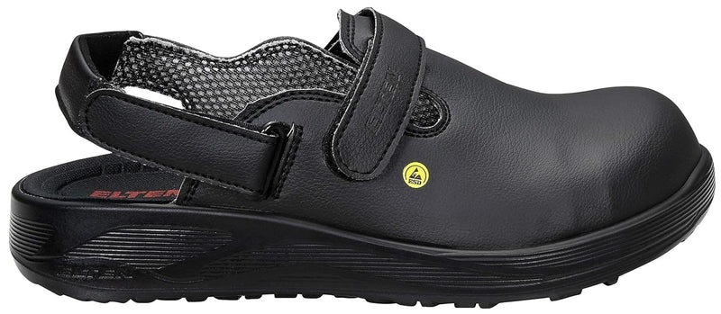 ELTEN Clog MICHEL black ESD SB, Damen und Herren, Textil, Stahlkappe, leicht, klassisch, Schwarz, Gr