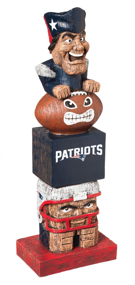 Team Sports America NFL Unisex NFL Tiki Totem New England Patriots 5.5" x 16" Braun, New England Pat