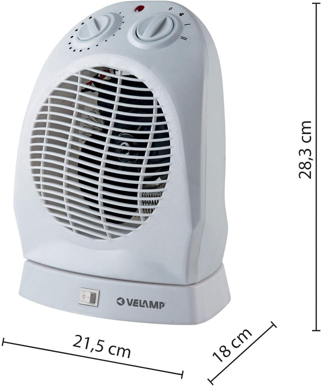 Fester Heizlüfter 2000 W weiss, oszillierender Sockel