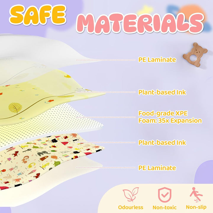 Huracan Krabbelmatte Baby Faltbar, Spielmatte Kinder Spieldecke 200x180x1cm, Krabbeldecke Für Baby,
