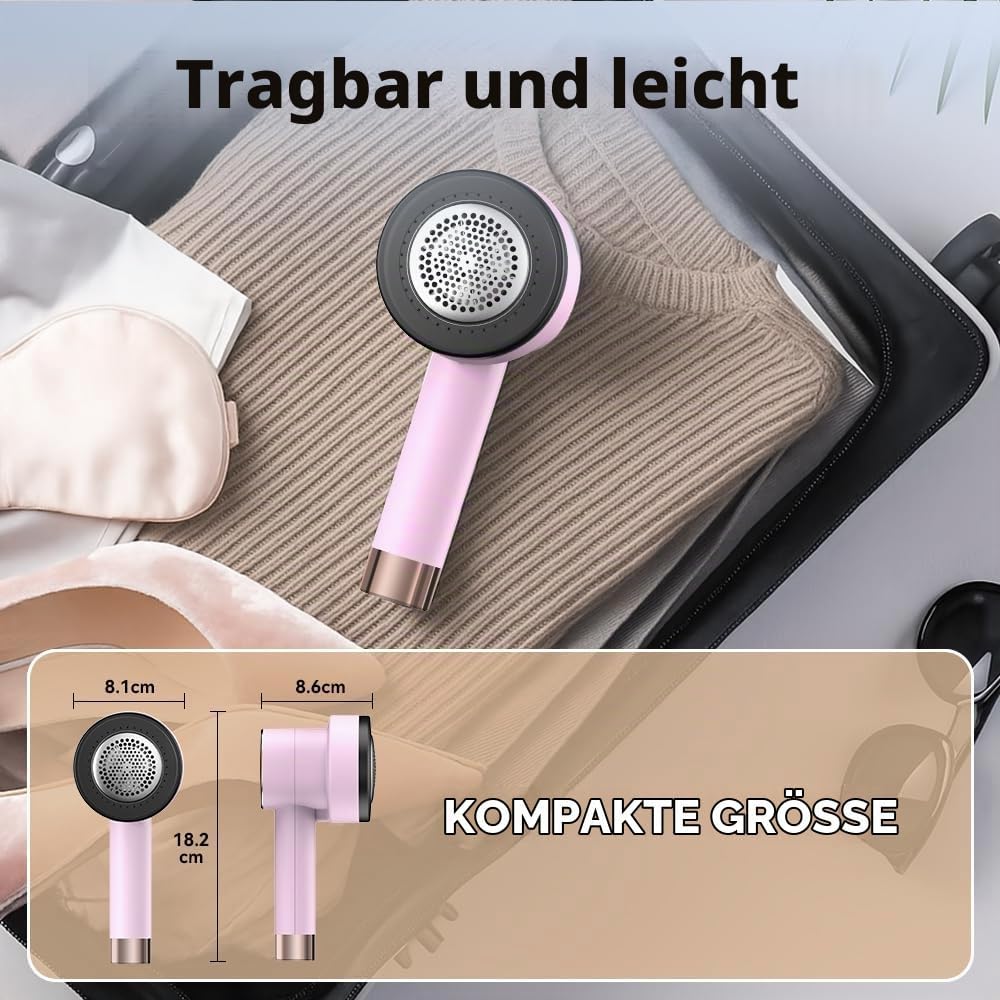 Fusselrasierer Elektrischer mit LED-Display - 6 Edelstahlklingen, 3 Geschwindigkeiten - USB Wiederau