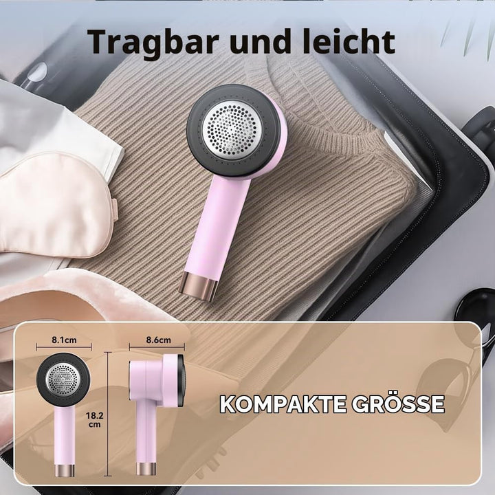 Fusselrasierer Elektrischer mit LED-Display - 6 Edelstahlklingen, 3 Geschwindigkeiten - USB Wiederau