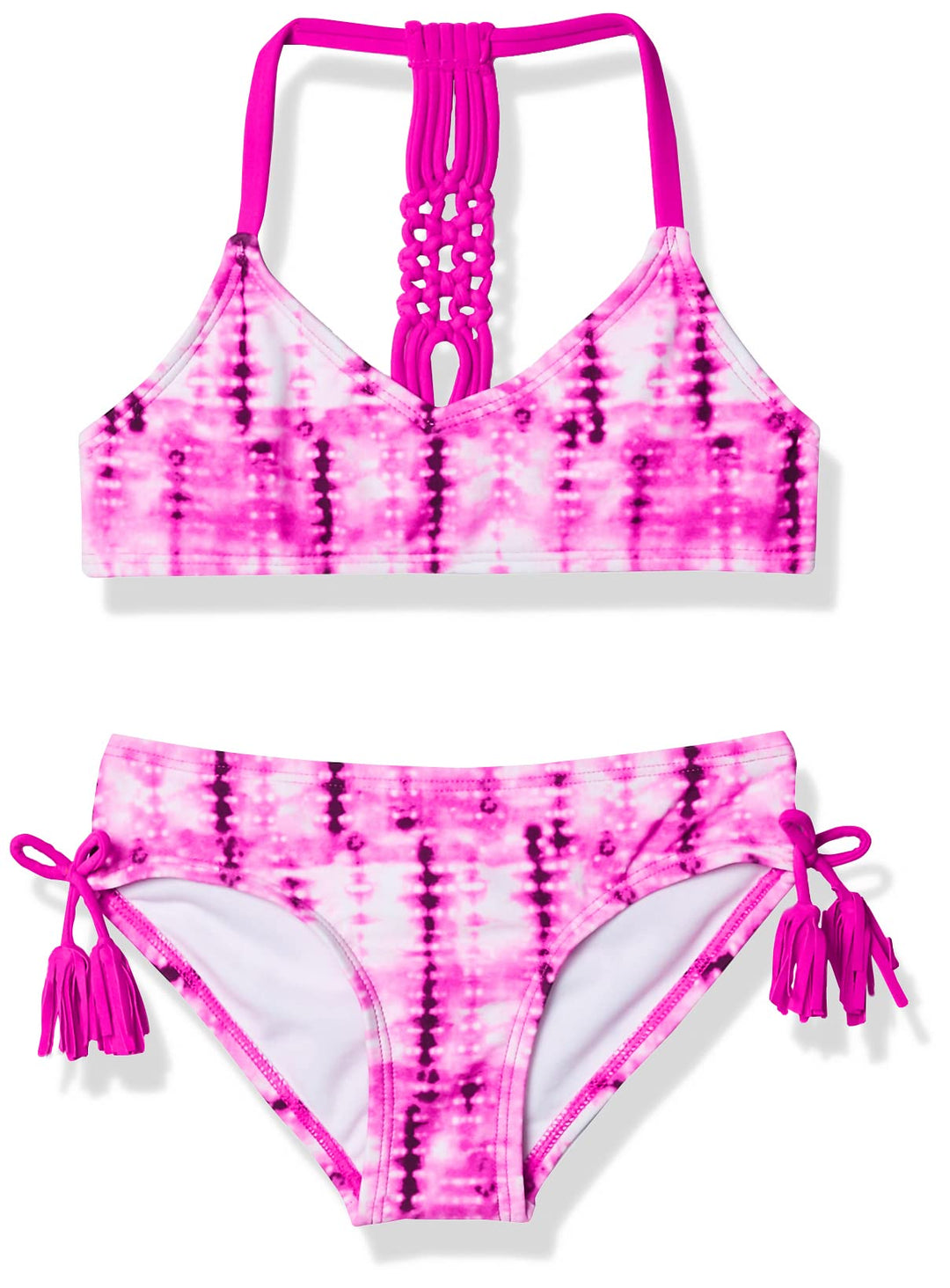 Kanu Surf Girls' Willow V-Neck Bikini Beach Sport 2-Piece Swimsuit Weidenrosa Batikfärbung 12, Weide