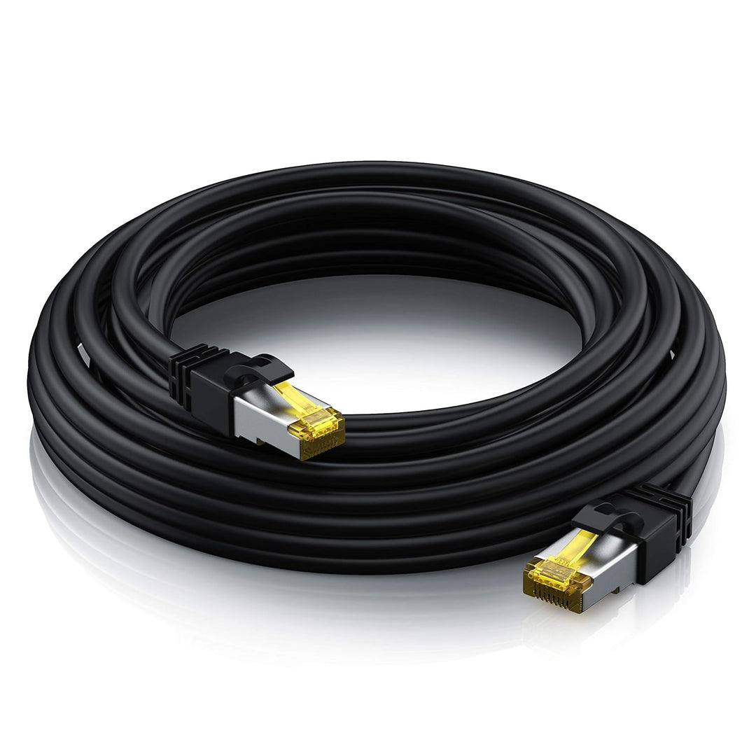 CSL 20m Cat 7 Outdoor Netzwerkkabel Gigabit Ethernet LAN Kabel - 10000 Mbit S - Patchkabel - Cat.7 R