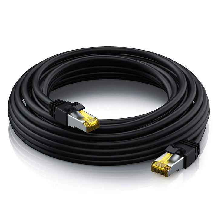 CSL 20m Cat 7 Outdoor Netzwerkkabel Gigabit Ethernet LAN Kabel - 10000 Mbit S - Patchkabel - Cat.7 R