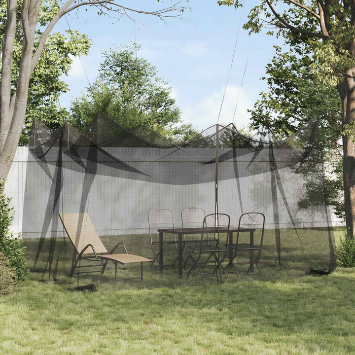 Garten Mücken Netz aus Polyester, 156 Mesh Schwarz, 3 x 4,5 x 2,5 m, mit Reissverschluss für Terrass