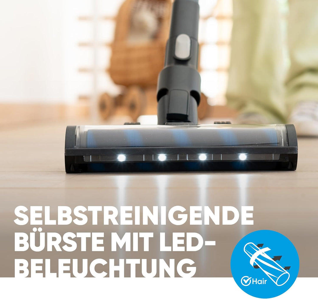 hoogo Akku-Staubsauger S5+ 3in1 | beutellos kabellos | Laufzeit bis zu 75 Min. | Handstaubsauger | P
