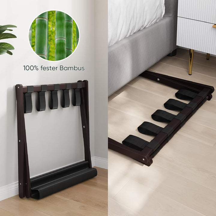 Smart FENDEE 2er-Set Bambus Gepäckträger, Faltbarer Gepäckträger mit Stoffablage, Geeignet für die M