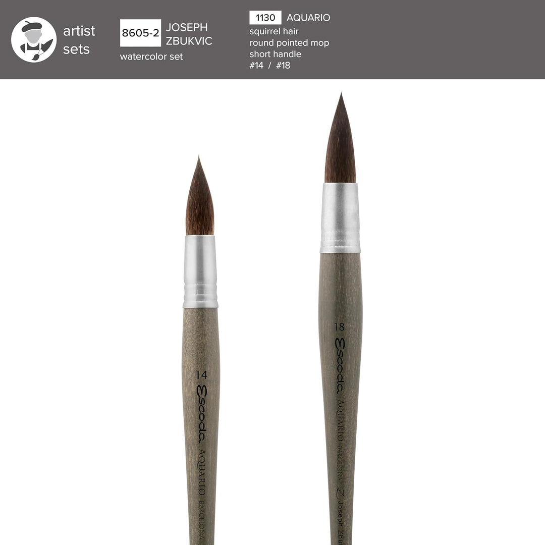 Escoda 8605 – 2 – Joseph zbukvic Pinsel, Set von 2